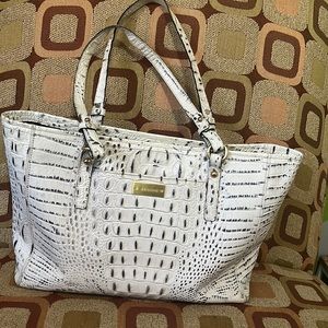 Brahmin Tote White and Gray